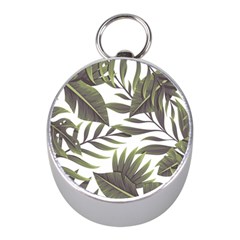 Green Leaves Mini Silver Compasses by goljakoff