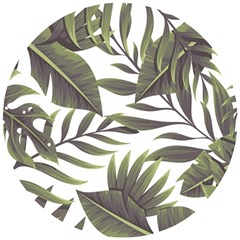 Green Leaves Wooden Puzzle Round by goljakoff