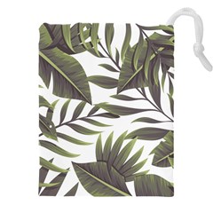 Green Leaves Drawstring Pouch (4xl) by goljakoff