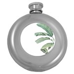 Banana leaf Round Hip Flask (5 oz) Front