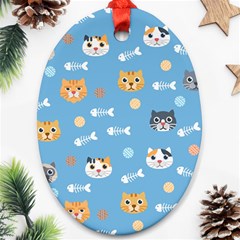 Cute Cat Pattern Ornament (oval)