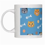 Cute Cat Pattern White Mugs Left