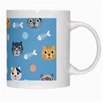 Cute Cat Pattern White Mugs Right