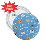 Cute Cat Pattern 2.25  Buttons (100 pack)  Front