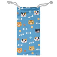 Cute Cat Pattern Jewelry Bag by ExtraGoodSauce