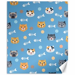 Cute Cat Pattern Canvas 8  X 10  by ExtraGoodSauce