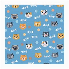 Cute Cat Pattern Medium Glasses Cloth (2 Sides) by ExtraAwesomeSauce