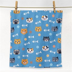 Cute Cat Pattern Face Towel by ExtraAwesomeSauce