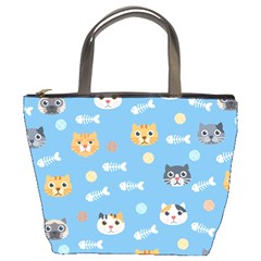 Cute Cat Pattern Bucket Bag by ExtraGoodSauce