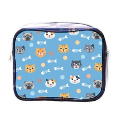 Cute Cat Pattern Mini Toiletries Bag (one Side) by ExtraAwesomeSauce