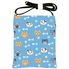 Cute Cat Pattern Shoulder Sling Bag by ExtraGoodSauce