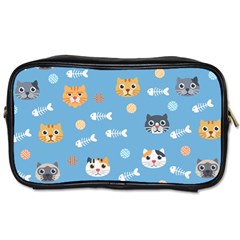 Cute Cat Pattern Toiletries Bag (two Sides) by ExtraAwesomeSauce