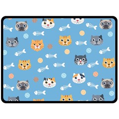 Cute Cat Pattern Fleece Blanket (large)  by ExtraAwesomeSauce