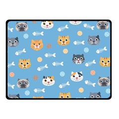 Cute Cat Pattern Double Sided Fleece Blanket (small)  by ExtraAwesomeSauce