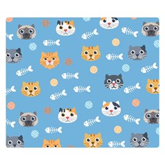 Cute Cat Pattern Double Sided Flano Blanket (small)  by ExtraGoodSauce