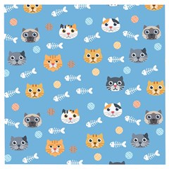 Cute Cat Pattern Wooden Puzzle Square by ExtraGoodSauce