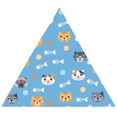 Cute Cat Pattern Wooden Puzzle Triangle by ExtraGoodSauce