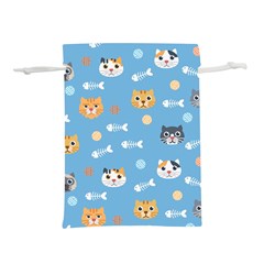 Cute Cat Pattern Lightweight Drawstring Pouch (s) by ExtraGoodSauce