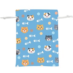 Cute Cat Pattern  Lightweight Drawstring Pouch (xl) by ExtraGoodSauce