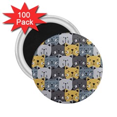 Cute Cat Pattern 2 25  Magnets (100 Pack)  by ExtraGoodSauce