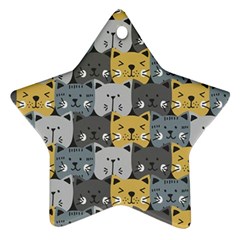 Cute Cat Pattern Star Ornament (two Sides)