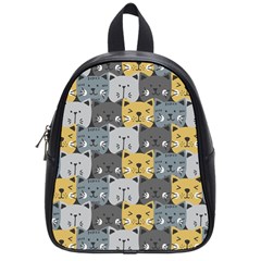 Cute Cat Pattern School Bag (small) by ExtraGoodSauce