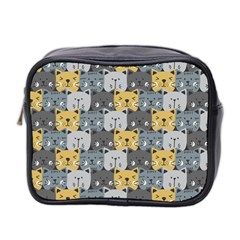 Cute Cat Pattern Mini Toiletries Bag (two Sides) by ExtraAwesomeSauce