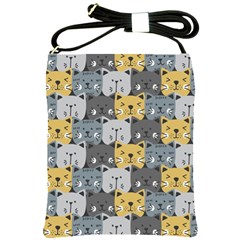 Cute Cat Pattern Shoulder Sling Bag by ExtraGoodSauce