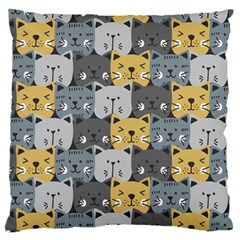 Cute Cat Pattern Large Cushion Case (one Side) by ExtraGoodSauce