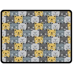 Cute Cat Pattern Double Sided Fleece Blanket (large)  by ExtraGoodSauce