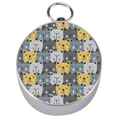 Cute Cat Pattern Silver Compasses by ExtraGoodSauce