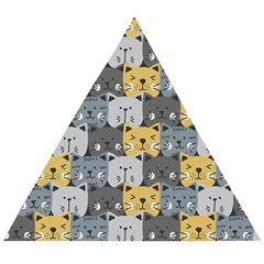 Cute Cat Pattern Wooden Puzzle Triangle by ExtraGoodSauce