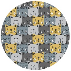 Cute Cat Pattern Wooden Bottle Opener (round) by ExtraGoodSauce