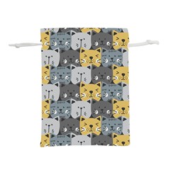 Cute Cat Pattern Lightweight Drawstring Pouch (l) by ExtraGoodSauce