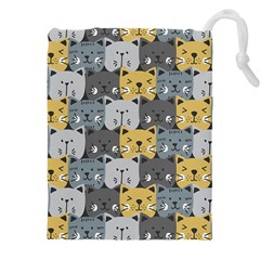 Cute Cat Pattern Drawstring Pouch (5xl) by ExtraGoodSauce