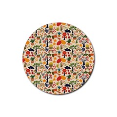 Garden Of Love Rubber Coaster (round)  by designsbymallika