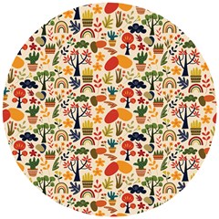 Garden Of Love Wooden Puzzle Round by designsbymallika