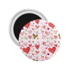 Beautiful Hearts Pattern Cute Cakes Valentine 2 25  Magnets by designsbymallika