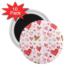 Beautiful Hearts Pattern Cute Cakes Valentine 2 25  Magnets (10 Pack)  by designsbymallika