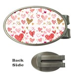 Beautiful Hearts Pattern Cute Cakes Valentine Money Clips (Oval)  Front