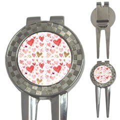 Beautiful Hearts Pattern Cute Cakes Valentine 3-in-1 Golf Divots by designsbymallika