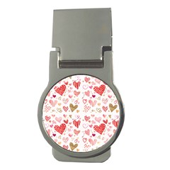 Beautiful Hearts Pattern Cute Cakes Valentine Money Clips (round)  by designsbymallika