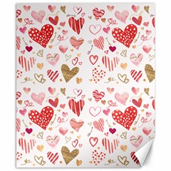 Beautiful Hearts Pattern Cute Cakes Valentine Canvas 8  X 10  by designsbymallika