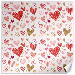 Beautiful Hearts Pattern Cute Cakes Valentine Canvas 20  X 20  by designsbymallika