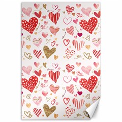 Beautiful Hearts Pattern Cute Cakes Valentine Canvas 24  X 36  by designsbymallika