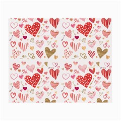 Beautiful Hearts Pattern Cute Cakes Valentine Small Glasses Cloth (2 Sides) by designsbymallika