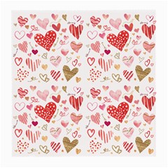 Beautiful Hearts Pattern Cute Cakes Valentine Medium Glasses Cloth by designsbymallika