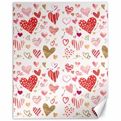 Beautiful Hearts Pattern Cute Cakes Valentine Canvas 11  X 14  by designsbymallika