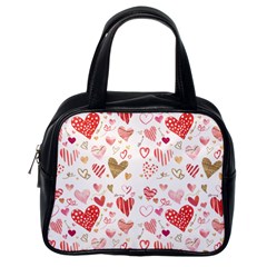 Beautiful Hearts Pattern Cute Cakes Valentine Classic Handbag (one Side) by designsbymallika