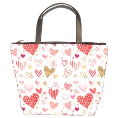 Beautiful Hearts Pattern Cute Cakes Valentine Bucket Bag by designsbymallika